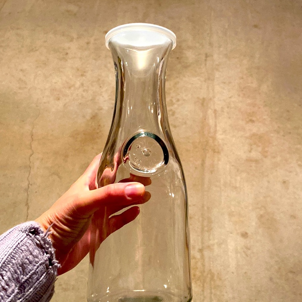 Glass milk bottle